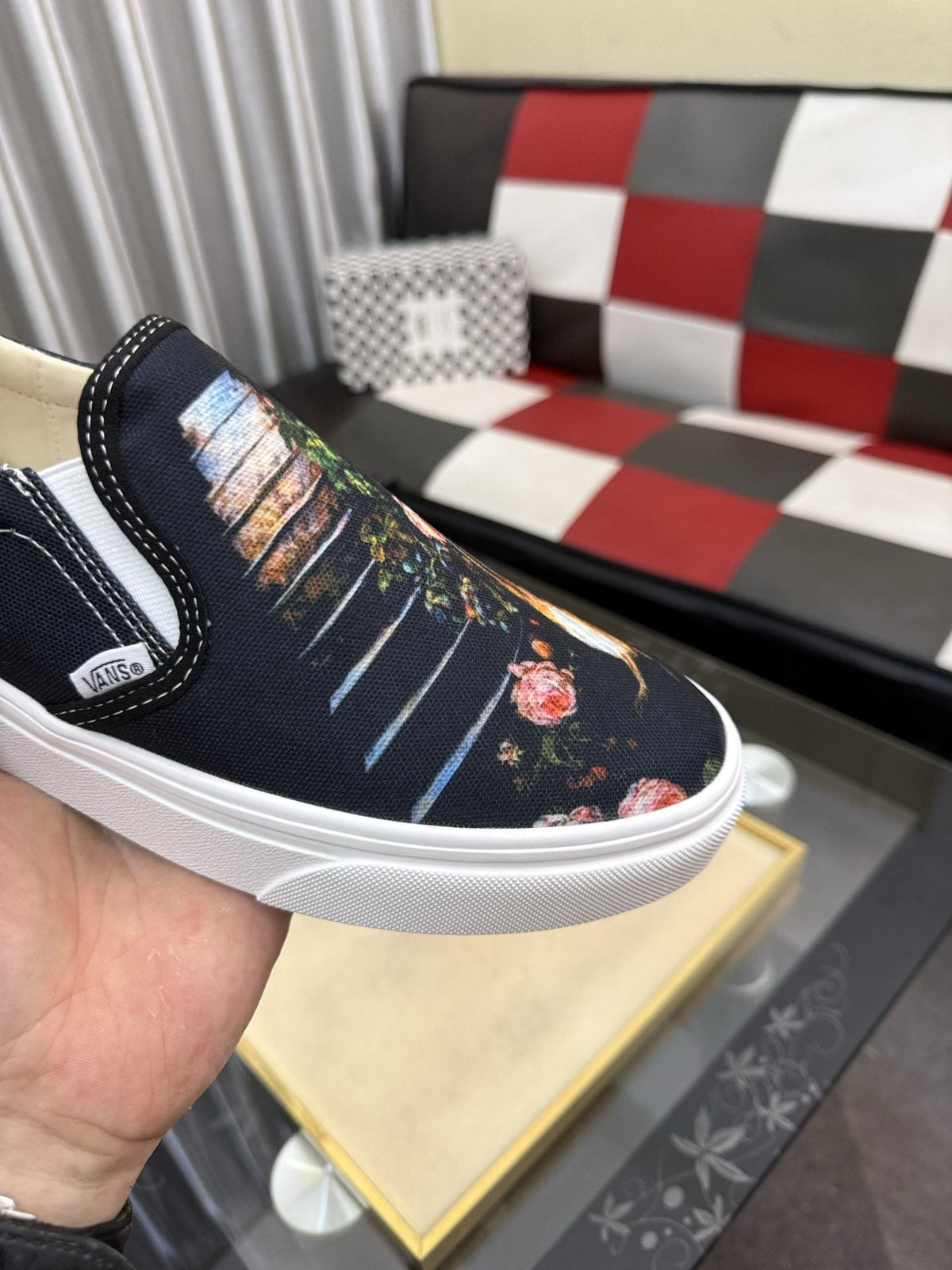 Vans Floral Flame Slip-On Shoes — detail