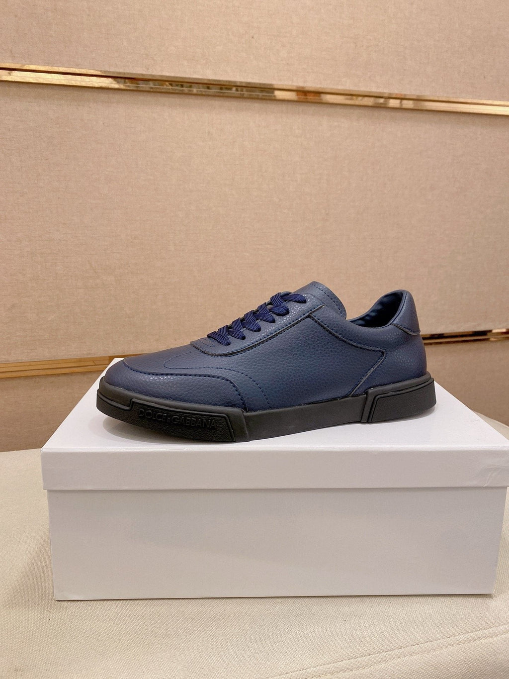 Dolce & Gabbana Navy Blue Low-Top Sneakers — hero