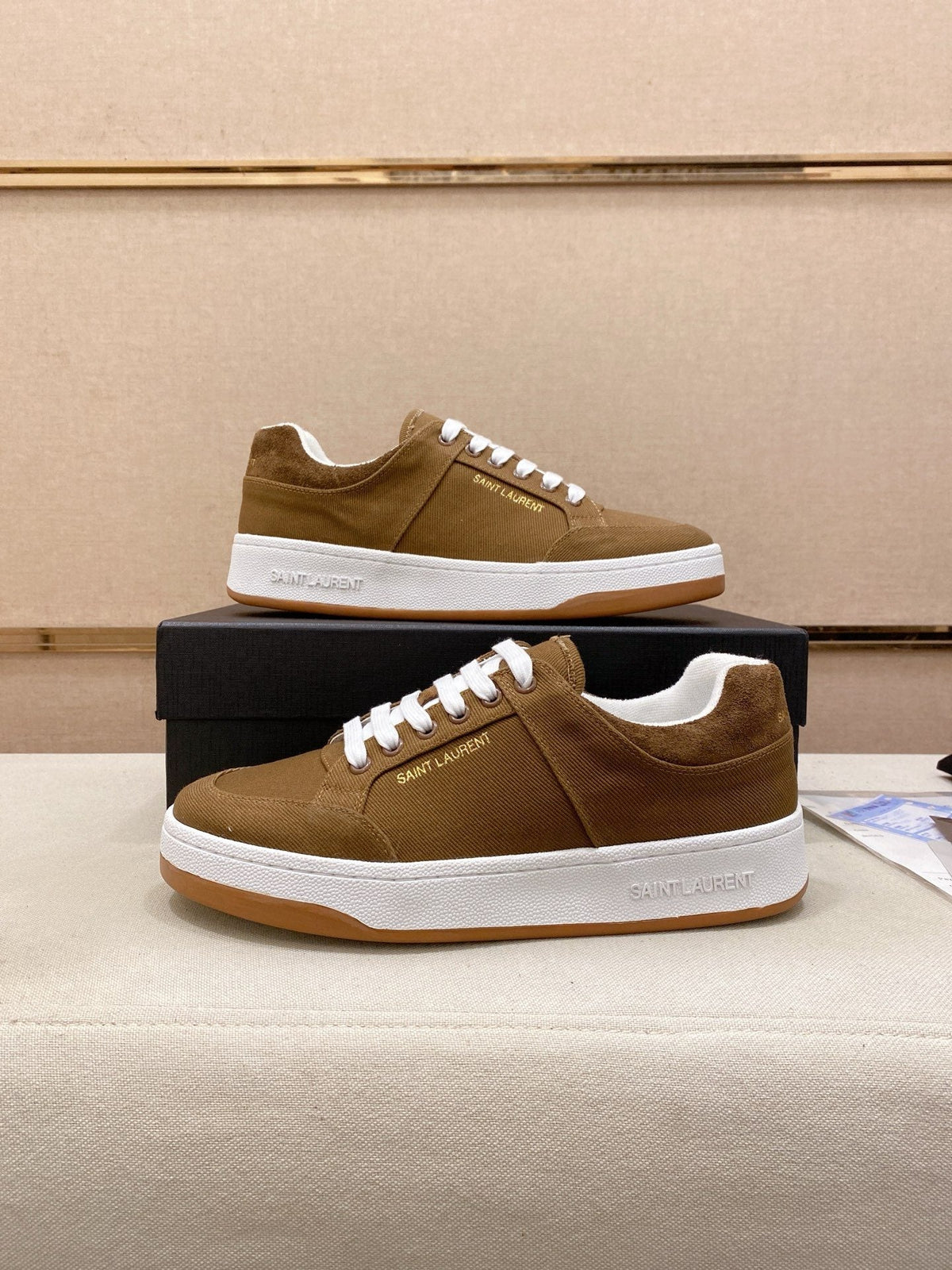 Saint Laurent Perforated Low-Top Sneakers — hero