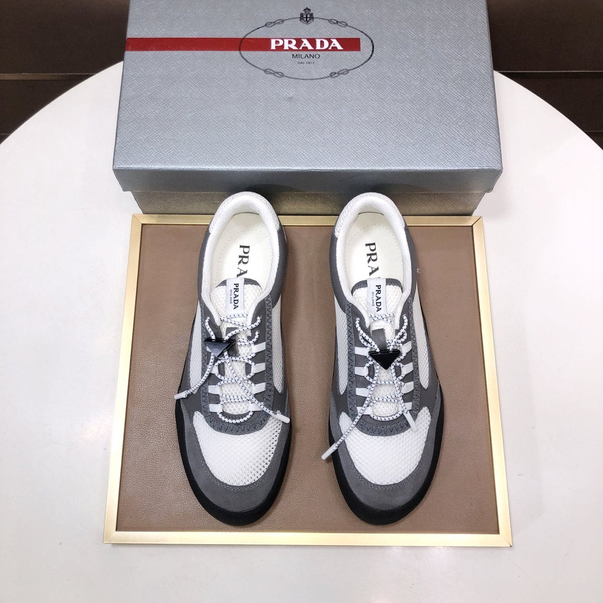 Prada Mesh Panel Low-Top Sneakers — front