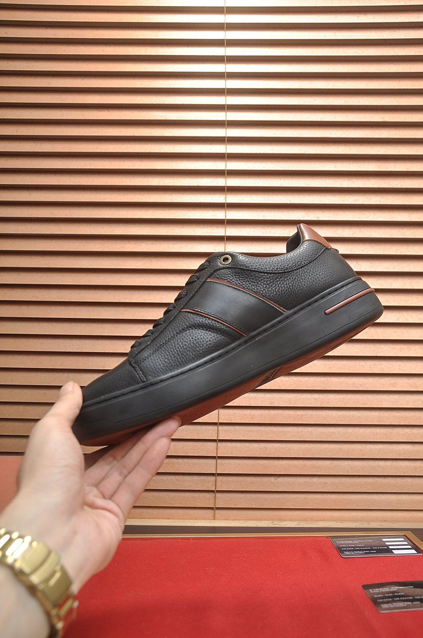 Loro Piana Textured Low-Top Sneakers — side