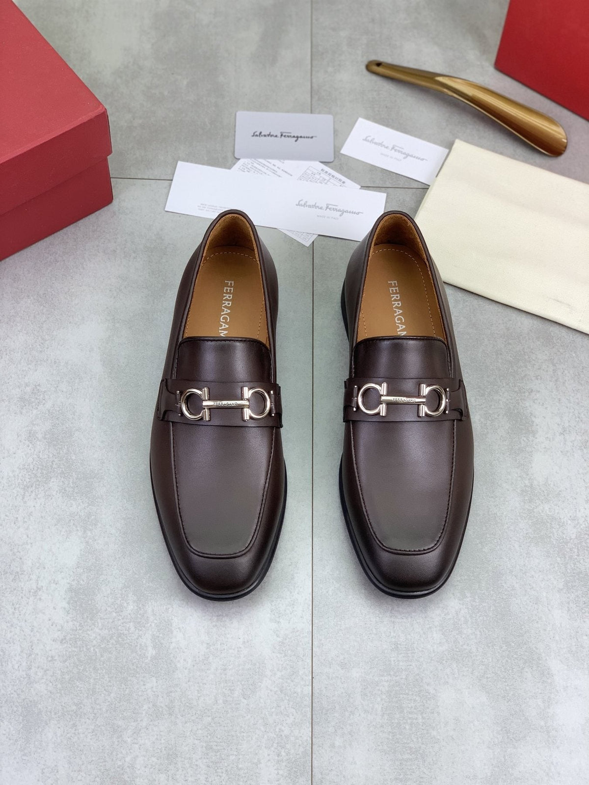 Salvatore Ferragamo Metal Bit Loafers — front
