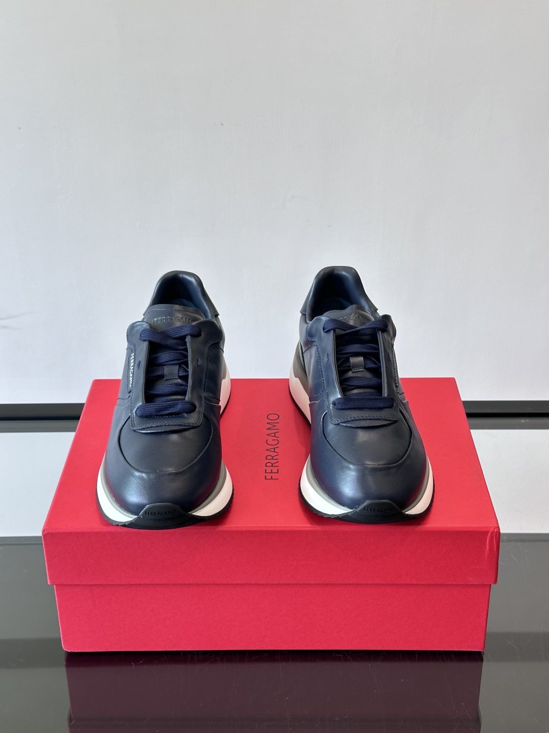 Ferragamo Low-Top Lace-Up Sneakers — front