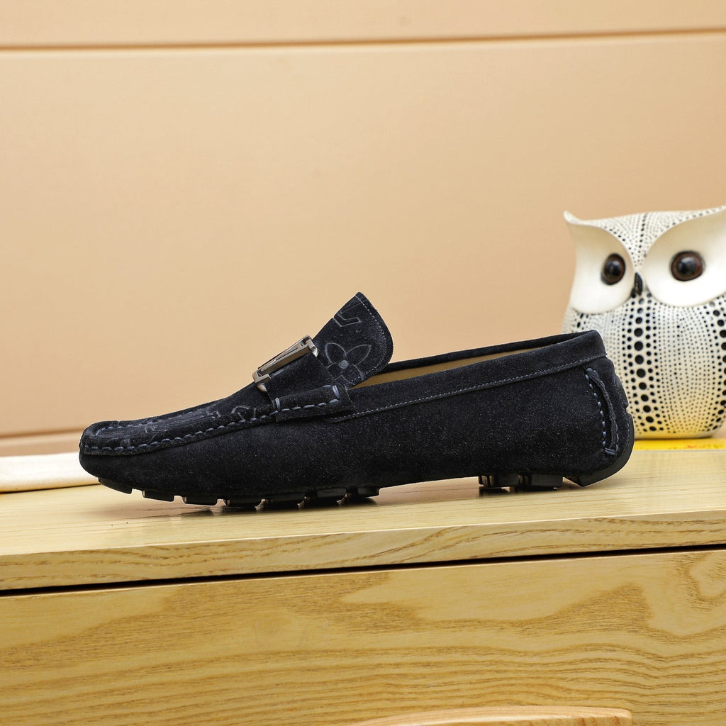 Louis Vuitton Embossed Driving Loafers — side