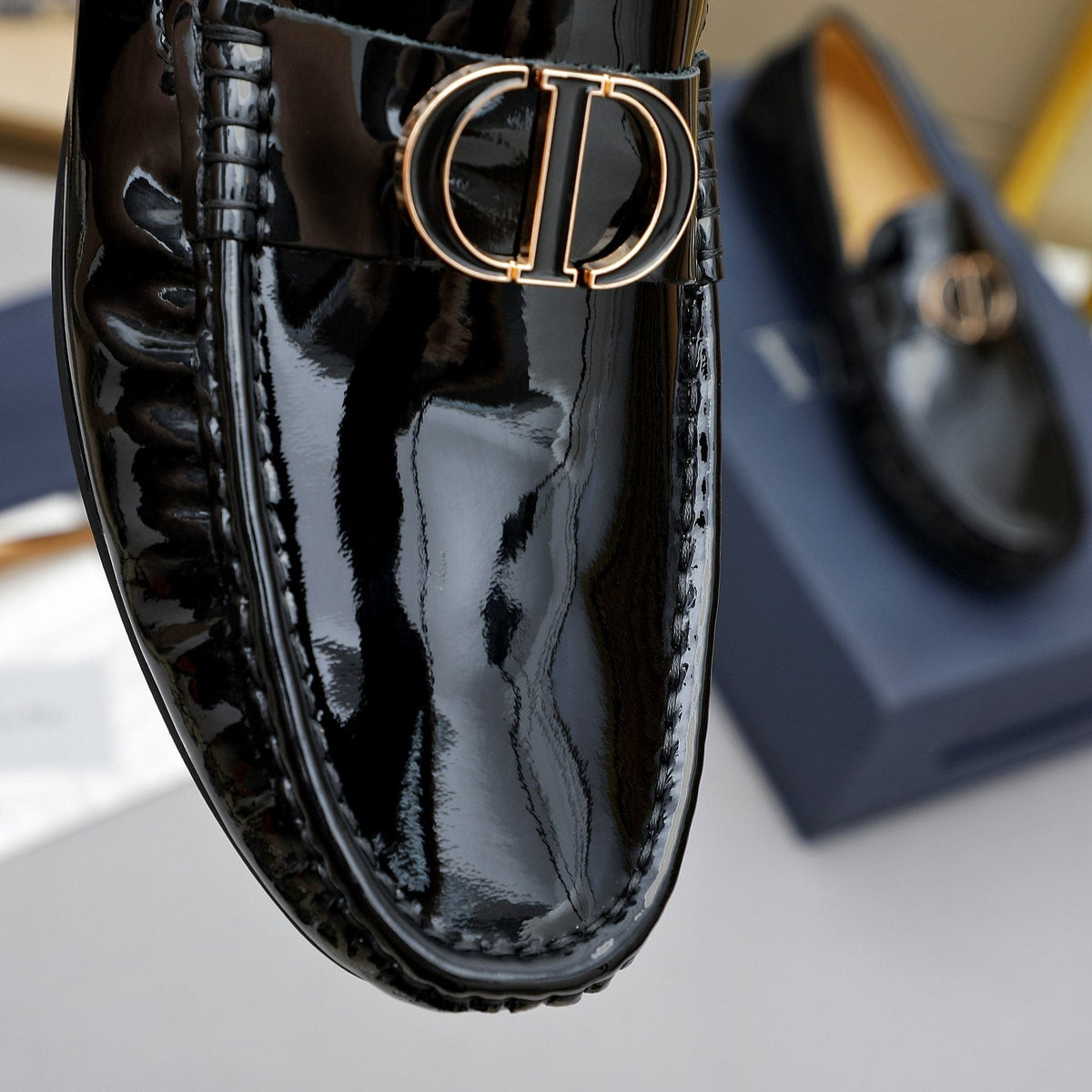 Dior CD Hardware Slip-On Loafers — detail
