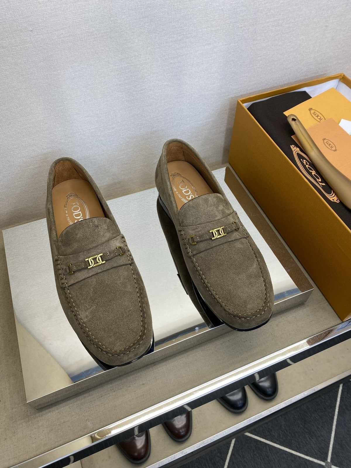 Tod's Gold-Tone Hardware Loafers — front