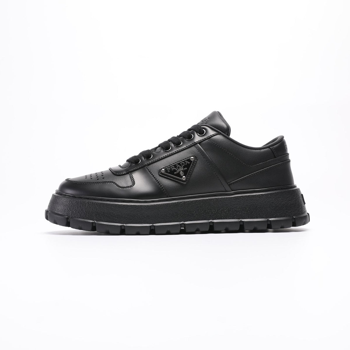 PRADA Triangle Plaque Low-Top Sneakers — front