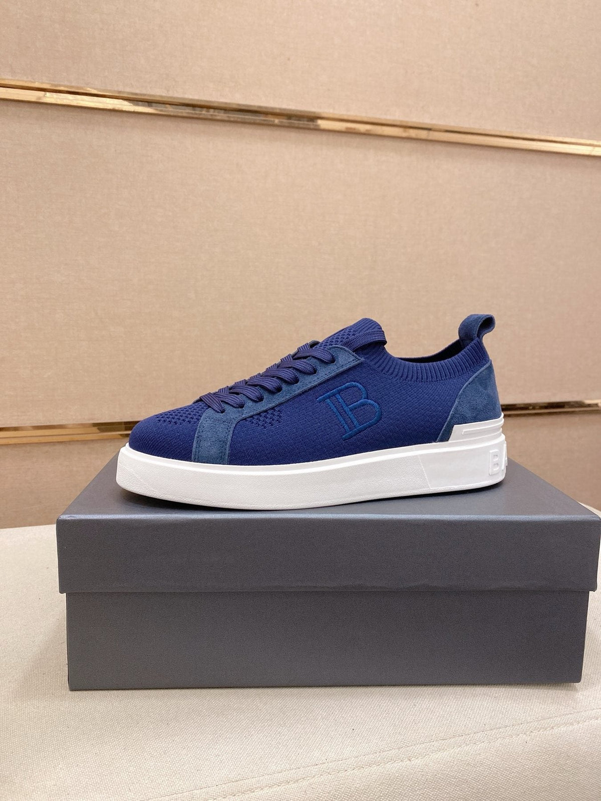 Balmain Knit Low-Top Sneakers — front