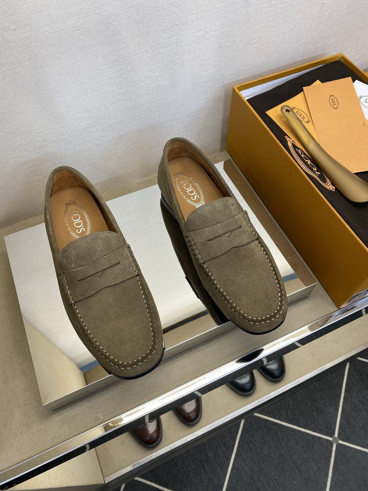 Tod's Light Tan Penny Loafers — front