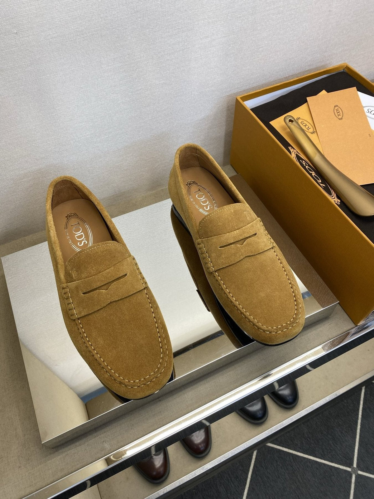 Tod's Light Tan Penny Loafers — front