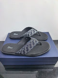 Dior Patterned Strap Thong Sandals — front