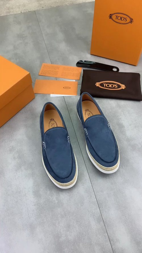 TOD'S Raffia-Trim Driving Loafers — front