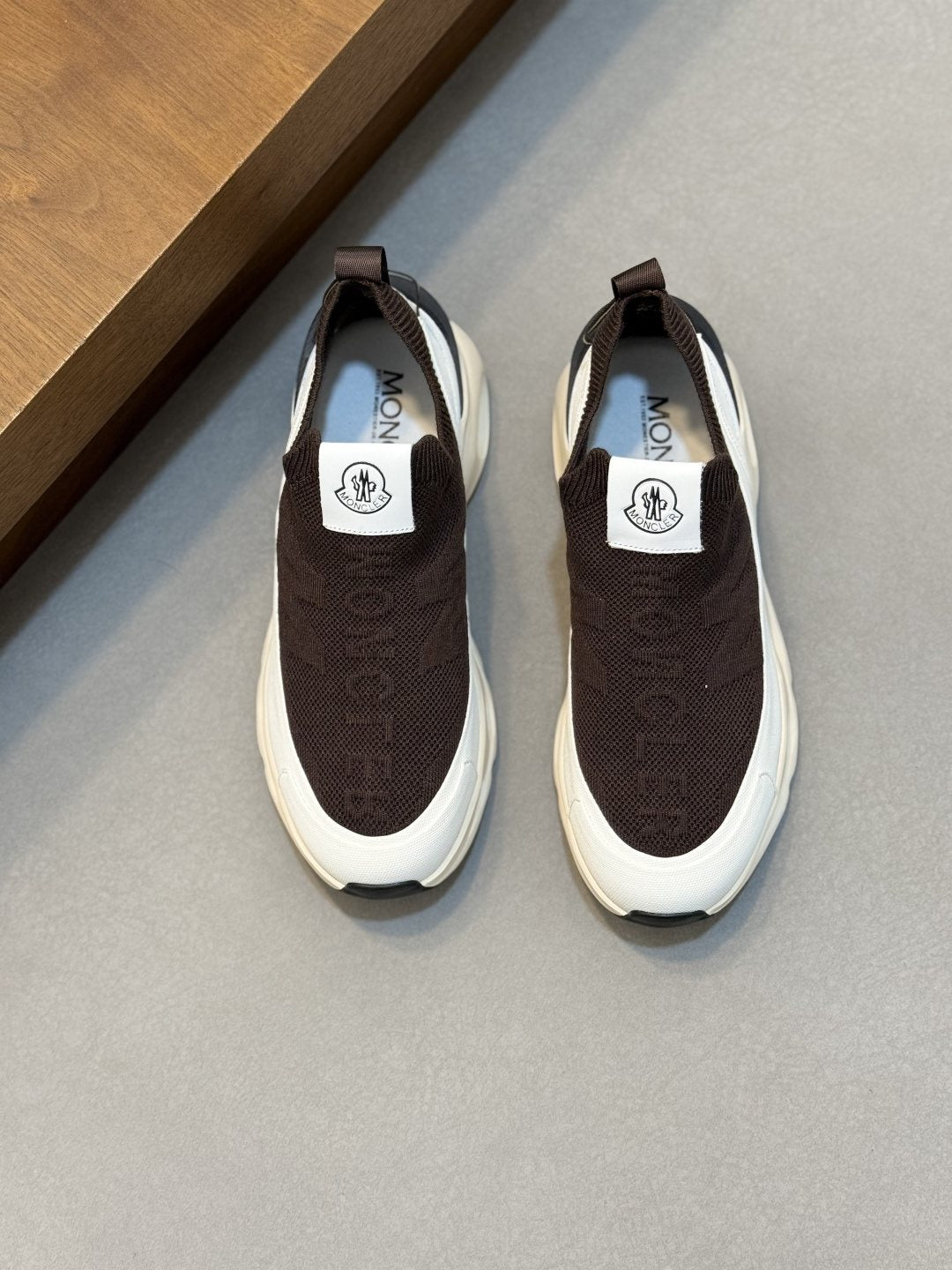 Moncler Off-White Slip-On Sneakers — front