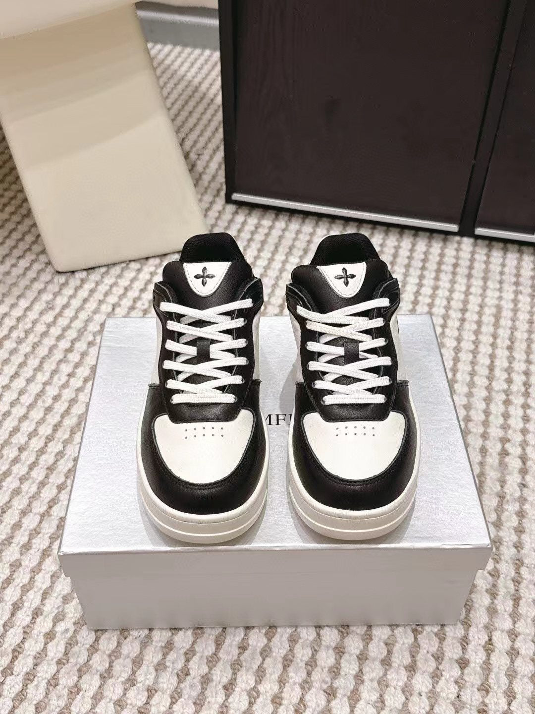 SMFK White Platform Sneakers — front