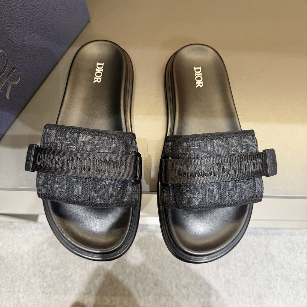 Dior Logo Strap Slide Sandals — front