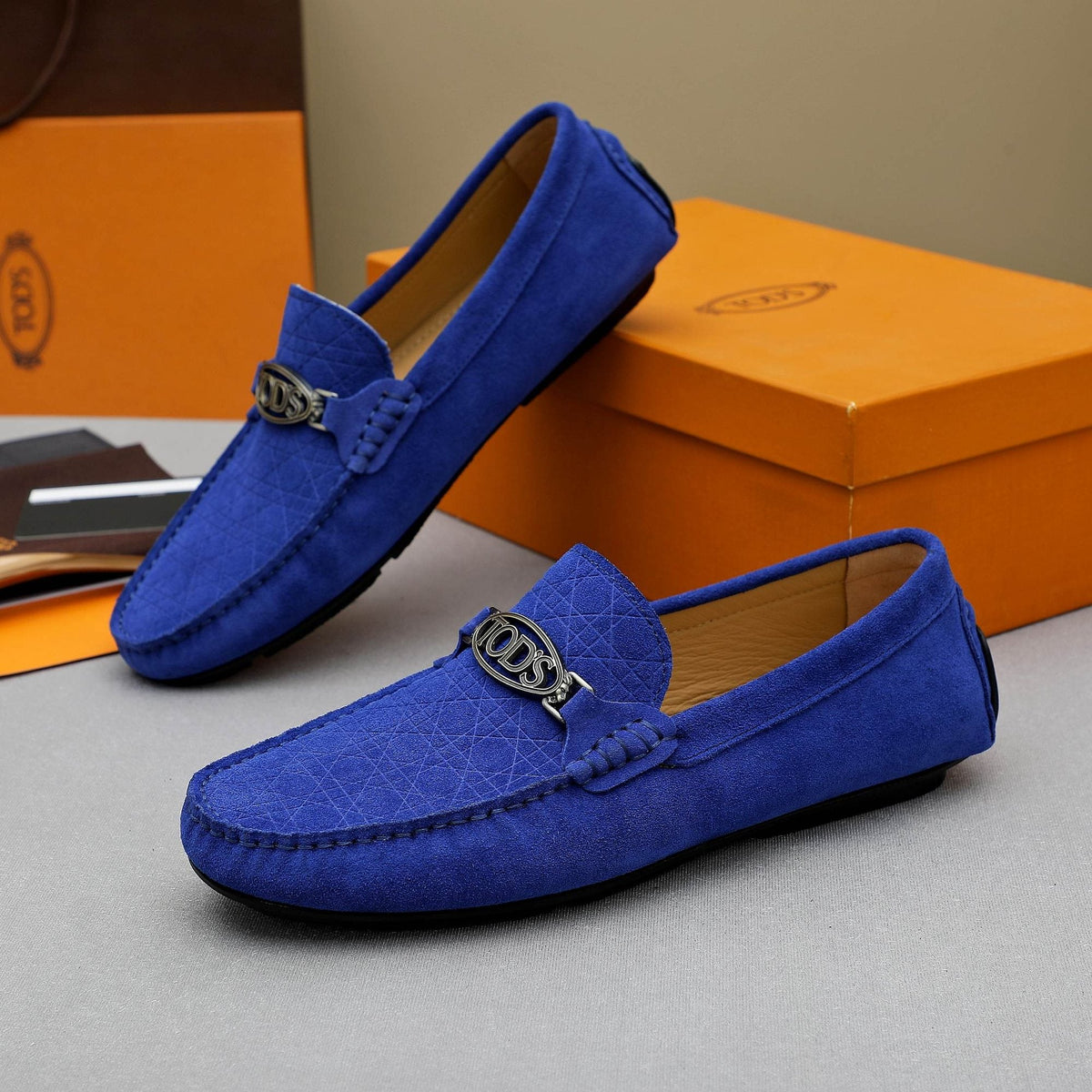 TOD'S Suede Metal-Hardware Loafers — hero